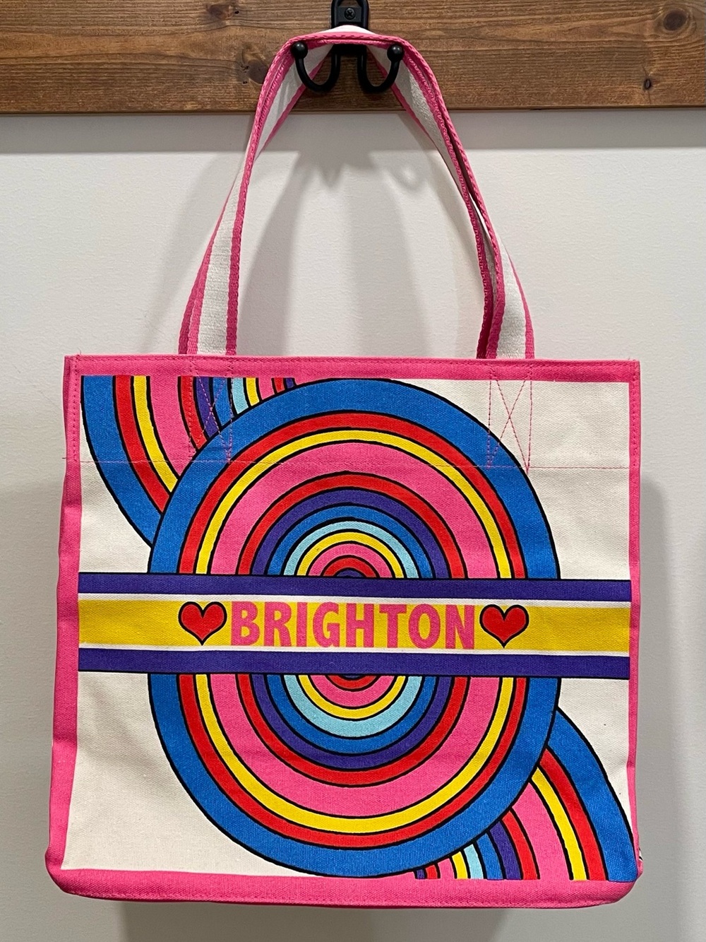 Brighton Love Pink Multi Canvas Tote Bag